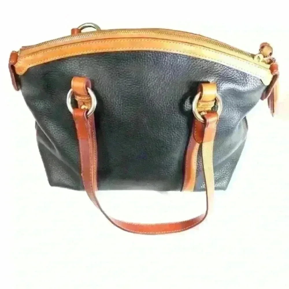 Dooney & Bourke Black Tan Tassel Handbag